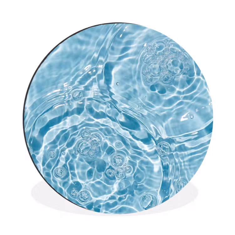 Wandcirkel - Aluminium - Water - Blauw - bubbels — 1