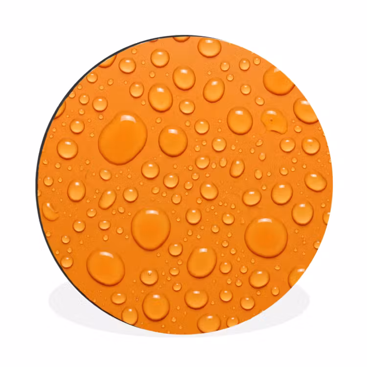 Wandcirkel - Aluminium - Water - Druppels - Oranje — 1