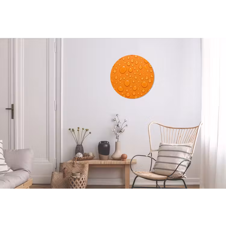 Wandcirkel - Aluminium - Water - Druppels - Oranje — 2