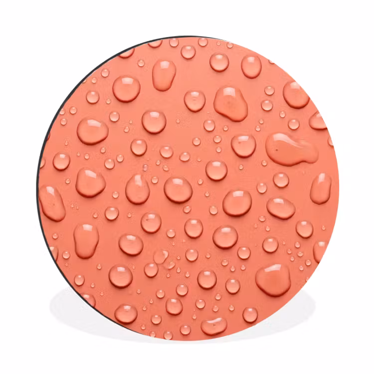Wandcirkel - Aluminium - Water - Druppels - Roze — 1