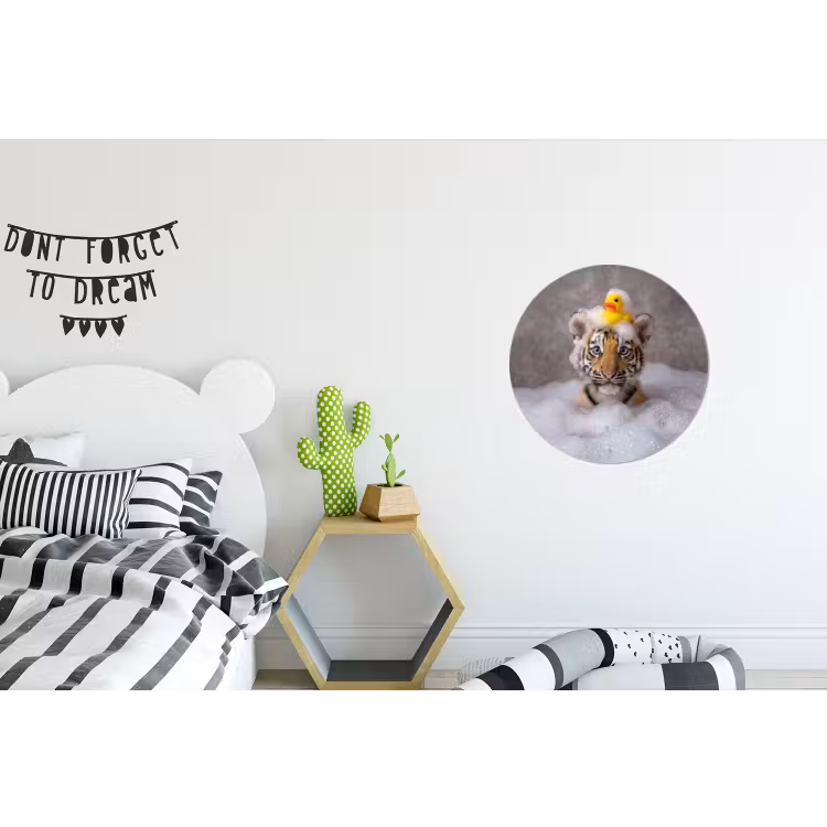 Wandcirkel - Aluminium - Welpje - Bad - Geel — 5
