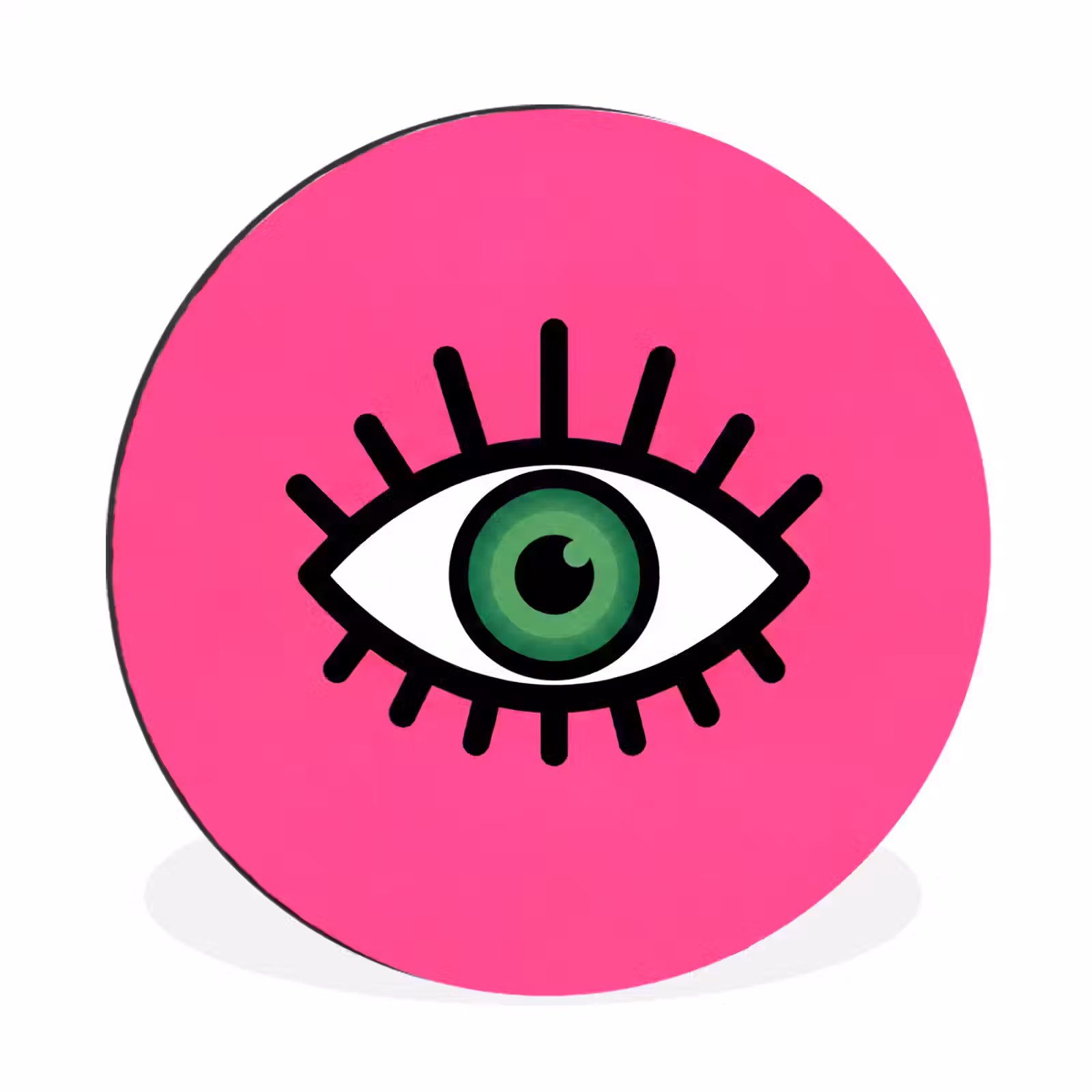 Wandcirkel - Aluminium - Minimalistisch - Oog - Roze — 1