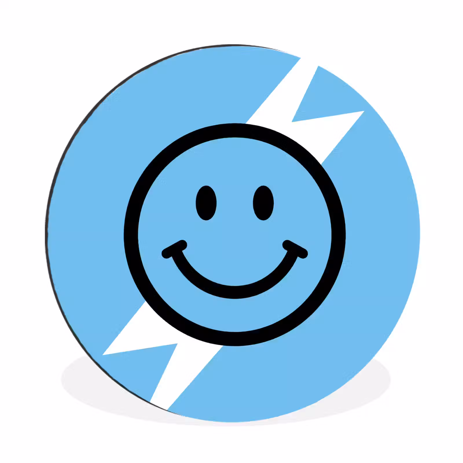 Wandcirkel - Aluminium - Smiley - Blauw - Bliksem — 1