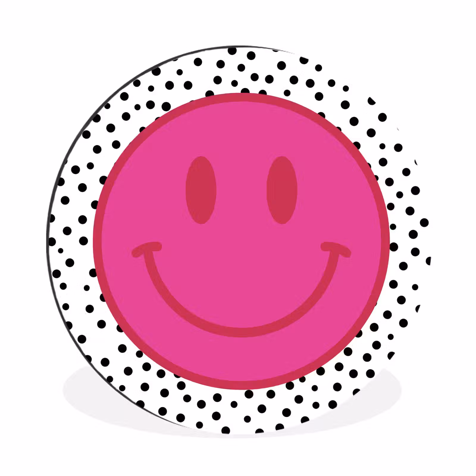 Wandcirkel - Aluminium - Smiley - Roze - Stippen — 1