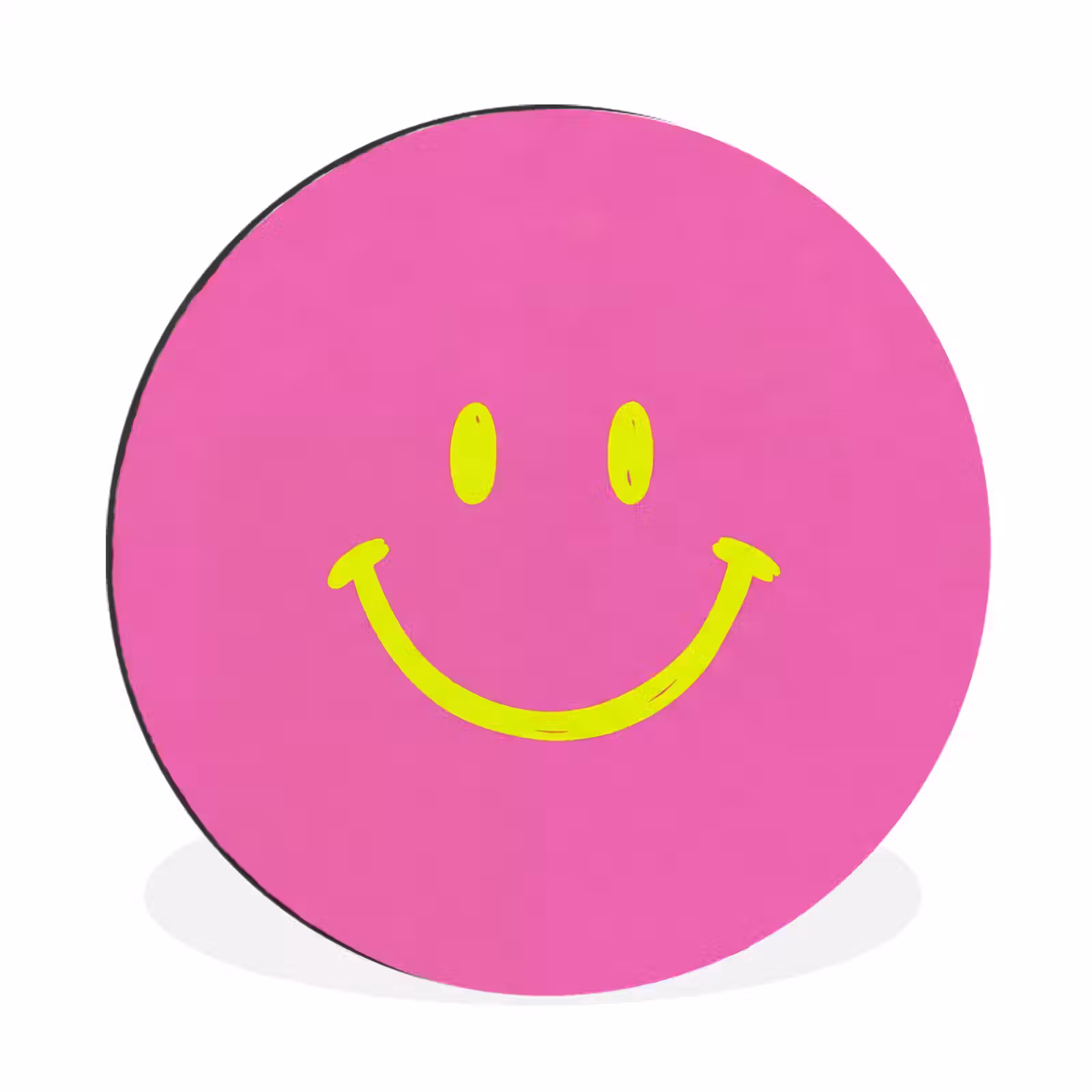 Wandcirkel - Aluminium - Smiley - Vrolijk - Roze — 1