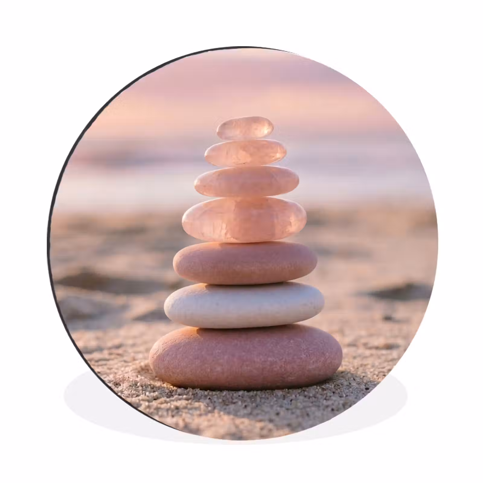 Wandcirkel - Aluminium - Stenen - Zand - Roze — 1