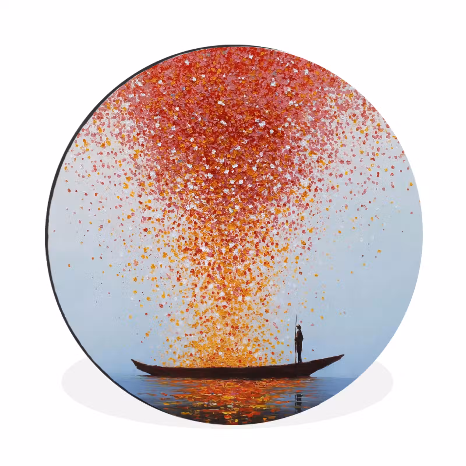Wandcirkel - Aluminium - Wolk - Confetti - Boot - Wateroppervlakte — 1