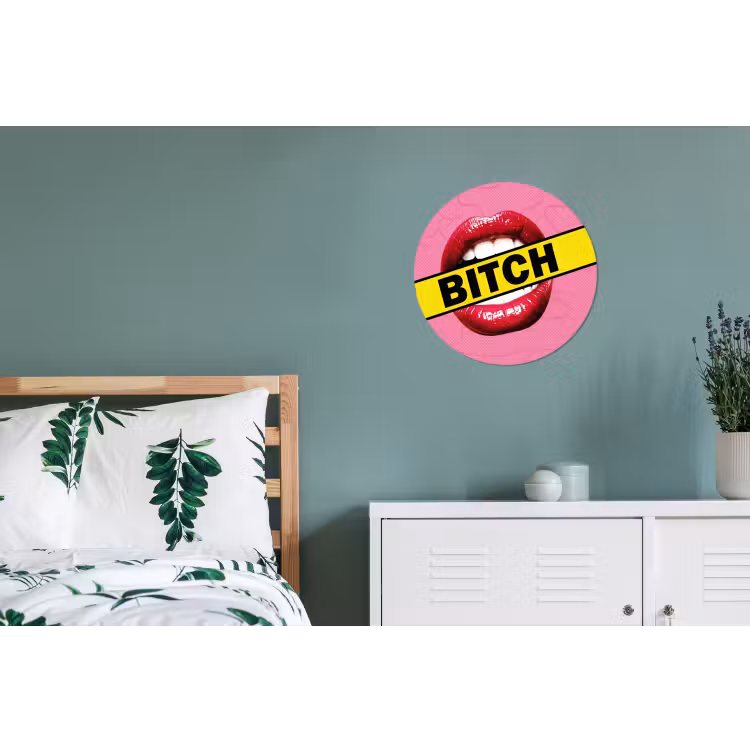 Wandcirkel - Aluminium - Lippen - Tekst - Kleurrijk — 4