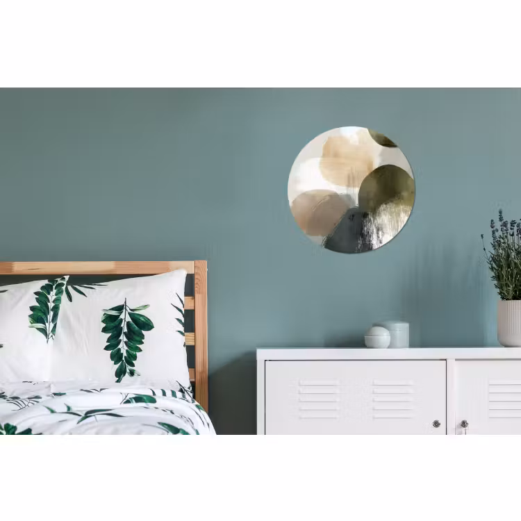 Wandcirkel - Aluminium - Minimalistisch - Cirkels - Penseelstreken - Beige — 4
