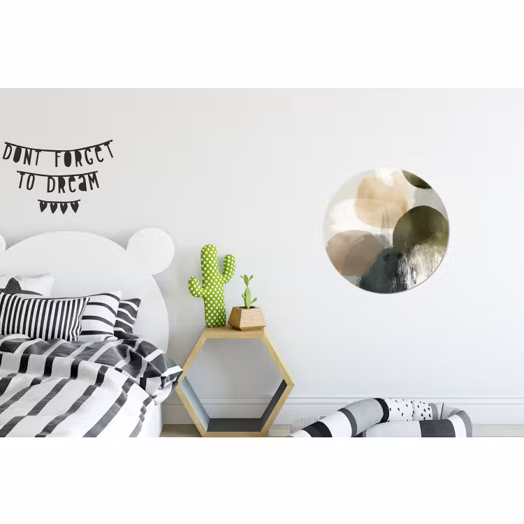 Wandcirkel - Aluminium - Minimalistisch - Cirkels - Penseelstreken - Beige — 5