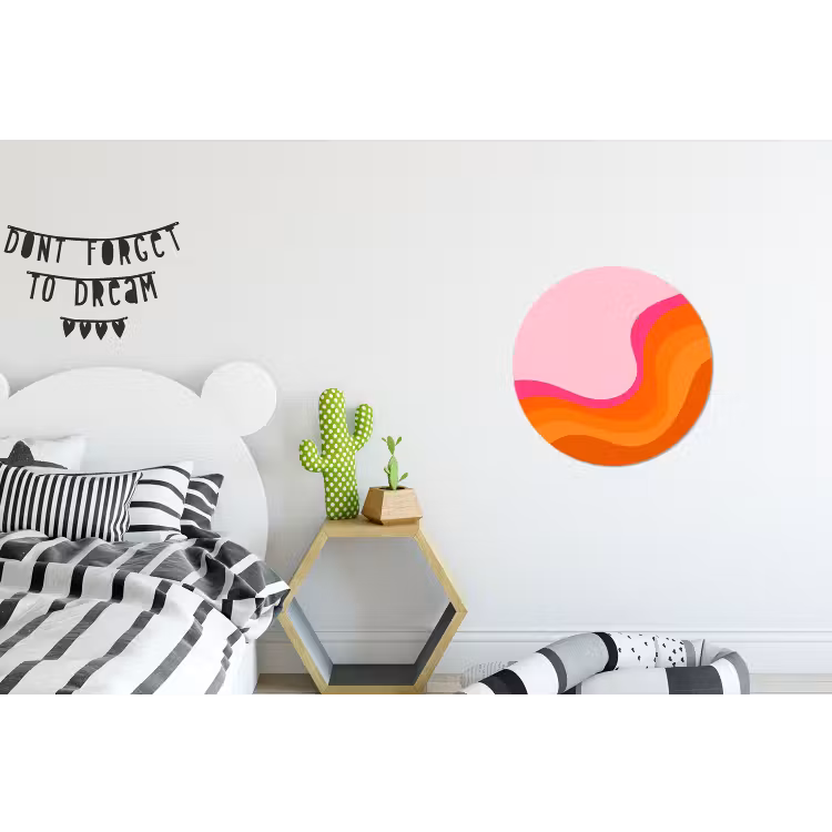 Wandcirkel - Aluminium - Retro - Waves - Kleurrijk — 5