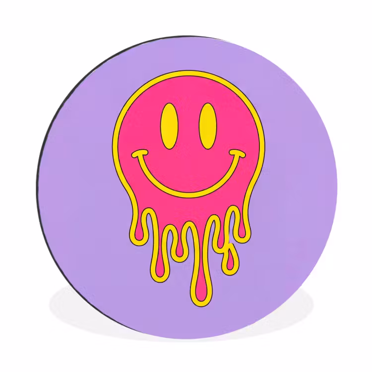 Wandcirkel - Aluminium - Smiley - Drip - Neon — 1
