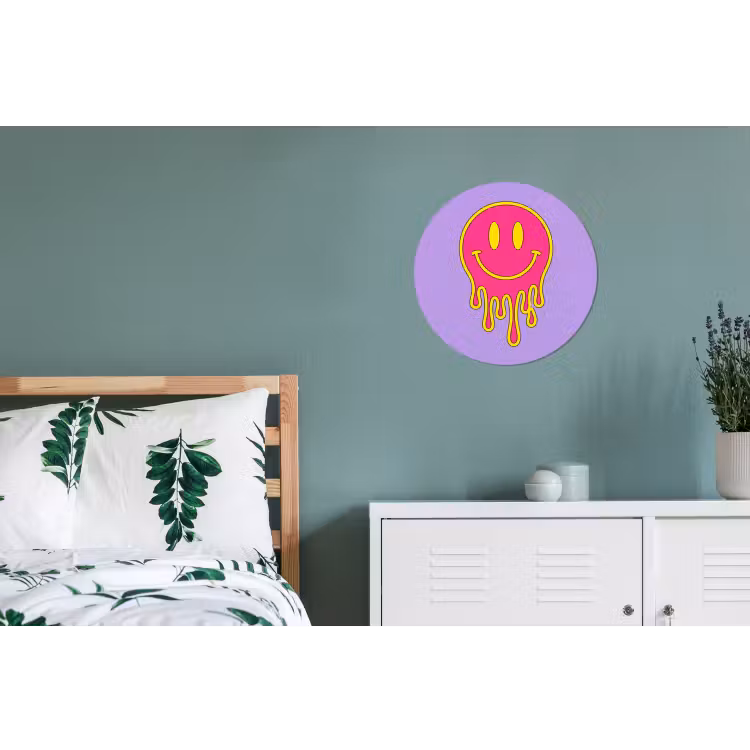 Wandcirkel - Aluminium - Smiley - Drip - Neon — 4
