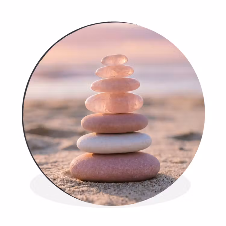 Wandcirkel - Aluminium - Stenen - Zand - Roze — 1