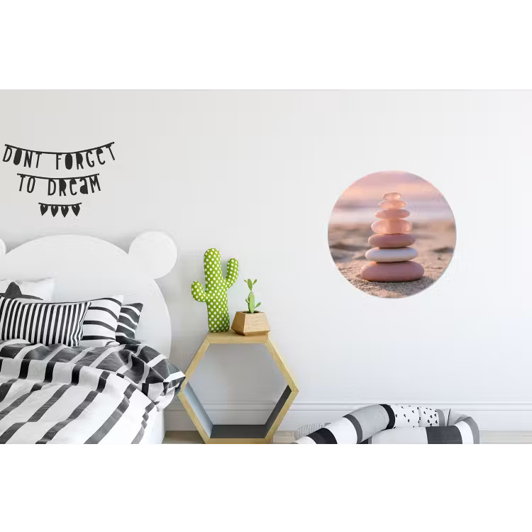 Wandcirkel - Aluminium - Stenen - Zand - Roze — 5