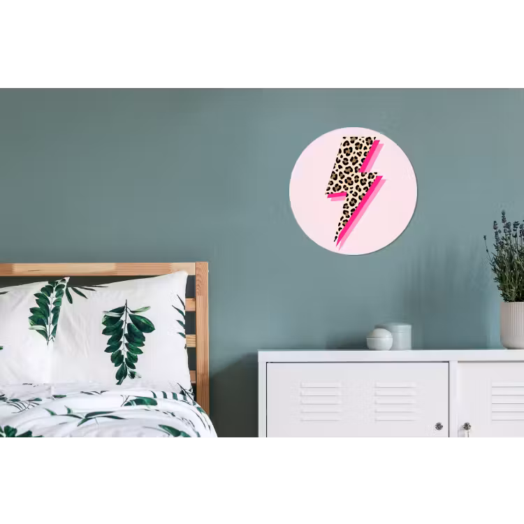 Wandcirkel - Aluminium - Stippen - Roze - Bliksem — 4