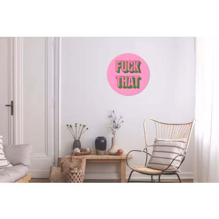 Wandcirkel - Aluminium - Tekst - Bold - Roze — 2