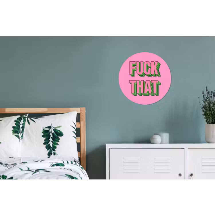 Wandcirkel - Aluminium - Tekst - Bold - Roze — 4