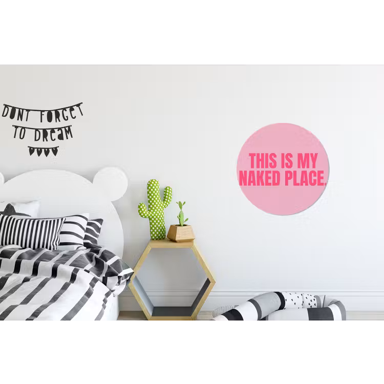 Wandcirkel - Aluminium - Tekst - Modern - Roze — 5