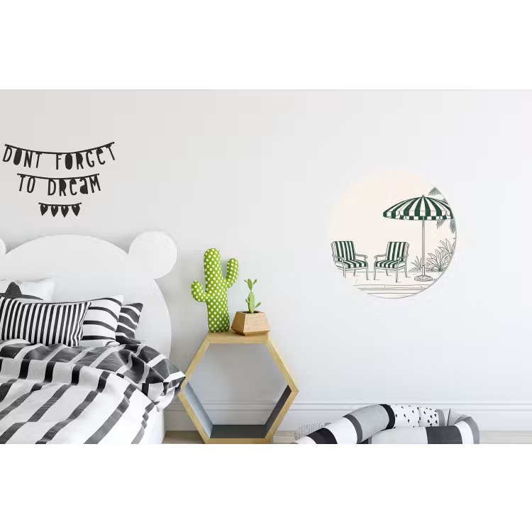 Wandcirkel - Aluminium - Terras - Illustratie - Groen — 5