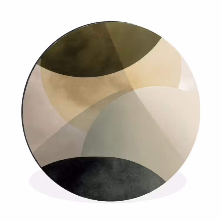 Wandcirkel - Aluminium - Vlakken - Abstract - Beige - Cirkels — 1