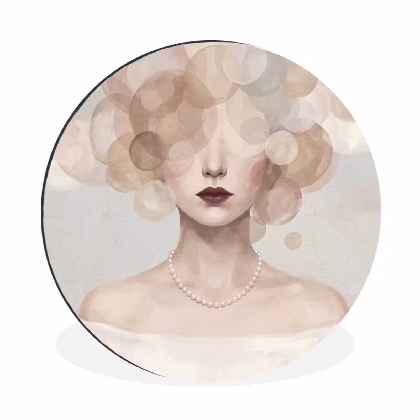 Wandcirkel - Aluminium - Vrouw - Cirkels - Beige — 1