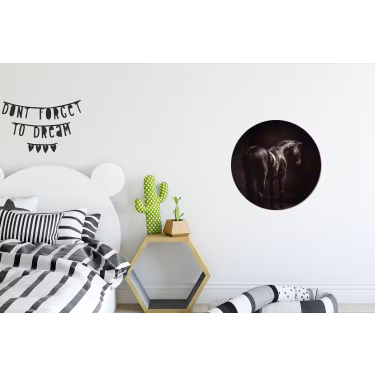 Wandcirkel - Aluminium - Krachtig - Paard - Donker — 5