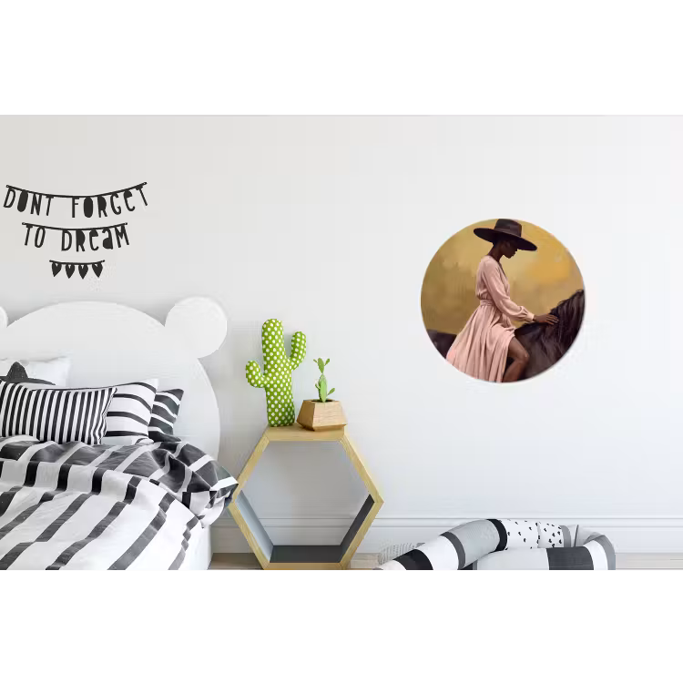 Wandcirkel - Aluminium - Paard - Klassiek - Oker — 5