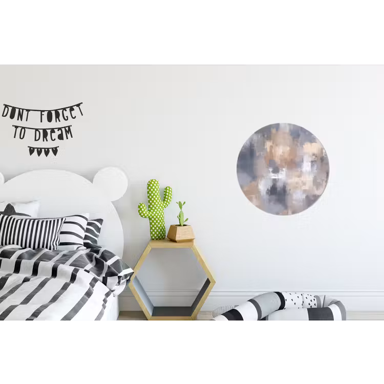 Wandcirkel - Aluminium - Penseelstreken - Schilderij - Beige — 5
