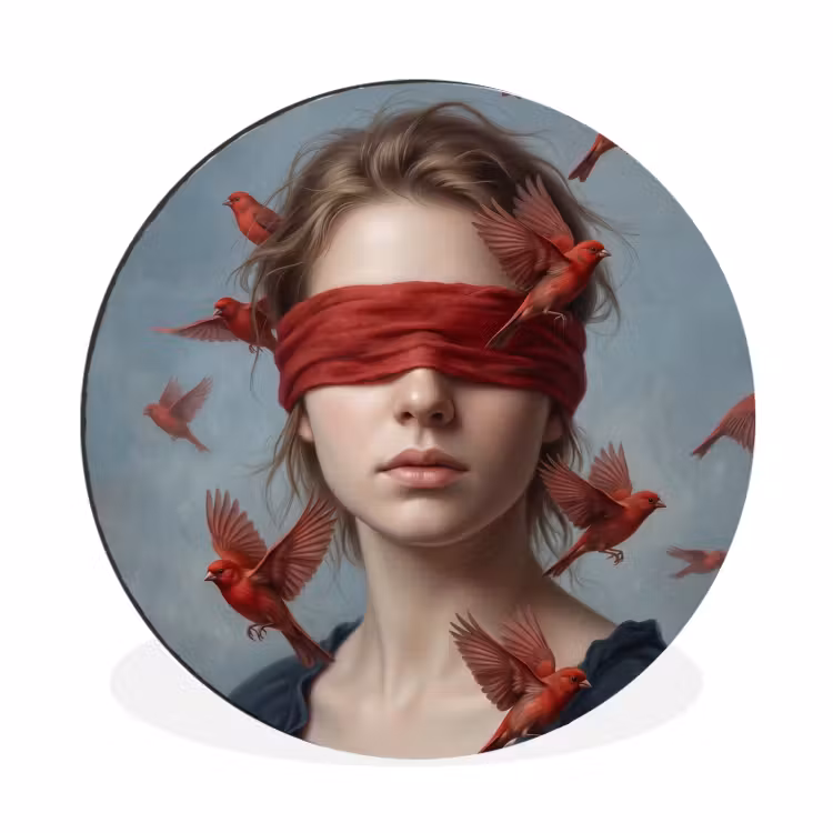 Wandcirkel - Aluminium - Portret - Krachtig - Rood — 1