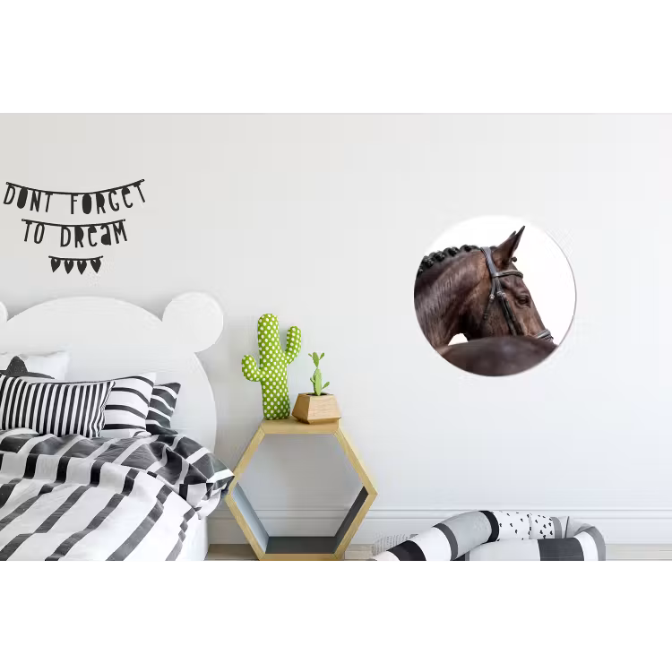 Wandcirkel - Aluminium - Portret - Paard - Elegant — 5