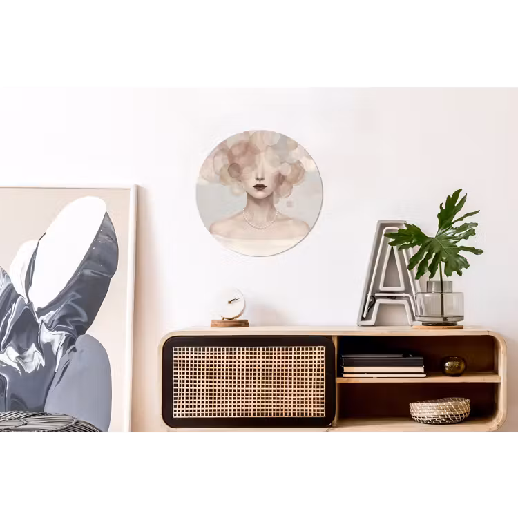 Wandcirkel - Aluminium - Vrouw - Cirkels - Beige — 3