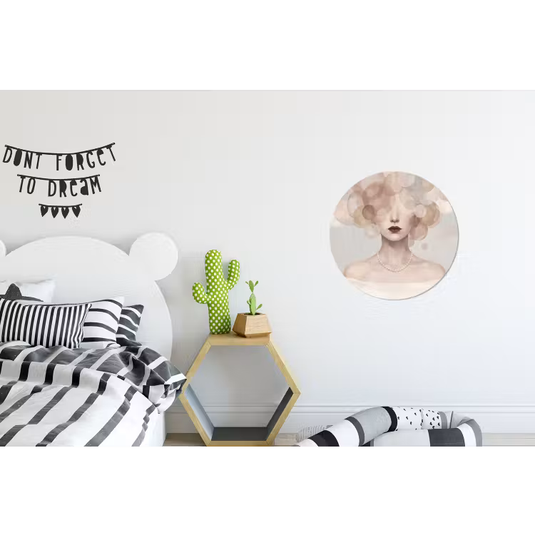 Wandcirkel - Aluminium - Vrouw - Cirkels - Beige — 5