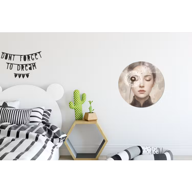 Wandcirkel - Aluminium - Vrouw - Sereen - Grijs — 5