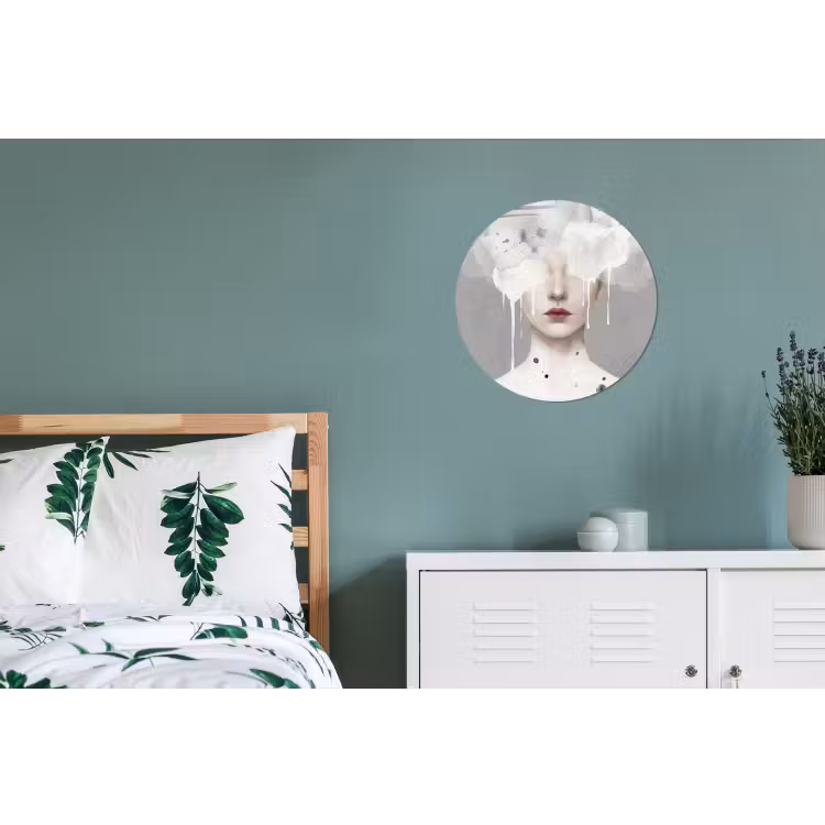 Wandcirkel - Aluminium - Vrouw - Wolk - Grijs — 4