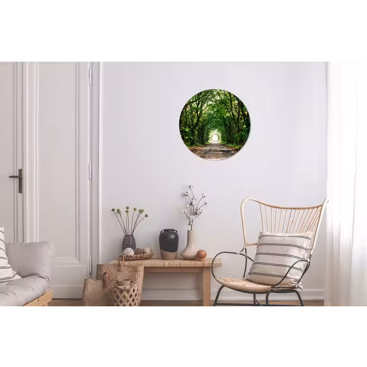 Wandcirkel - Aluminium - Weg - Bomen - Natuur - Groen — 2