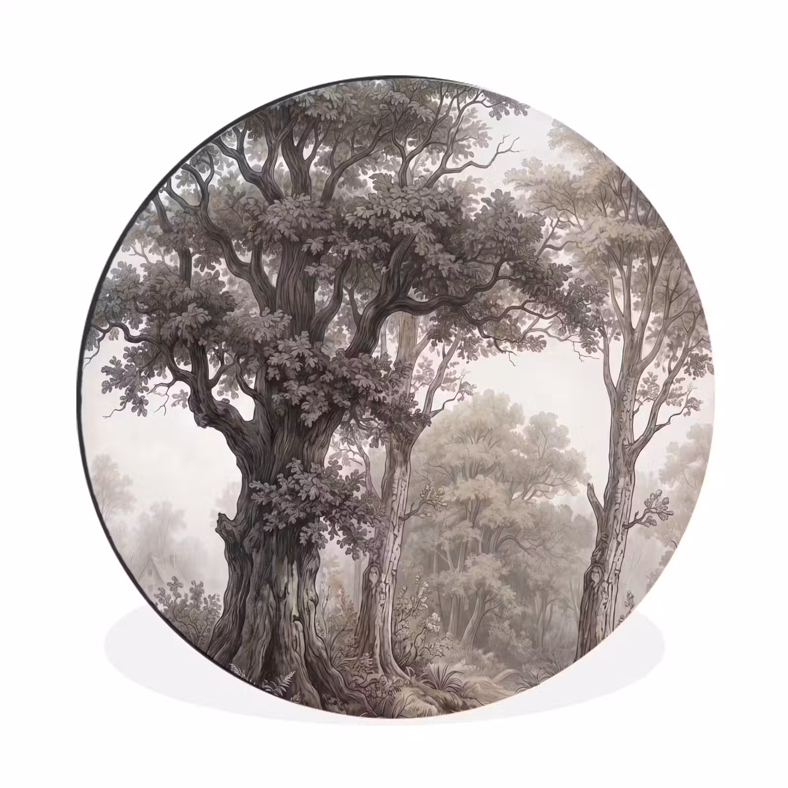Wandcirkel - Aluminium - Natuur - Bos - Eik — 1