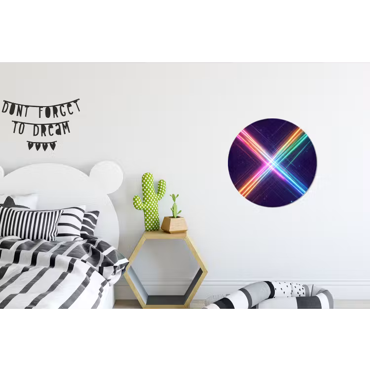 Wandcirkel - Aluminium - Kruisen - Lasterstralen - Neon — 5
