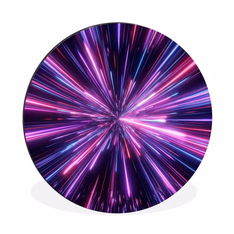 Wandcirkel - Aluminium - Lichtsnelheid - Ruimte - Roze - Paars — 1