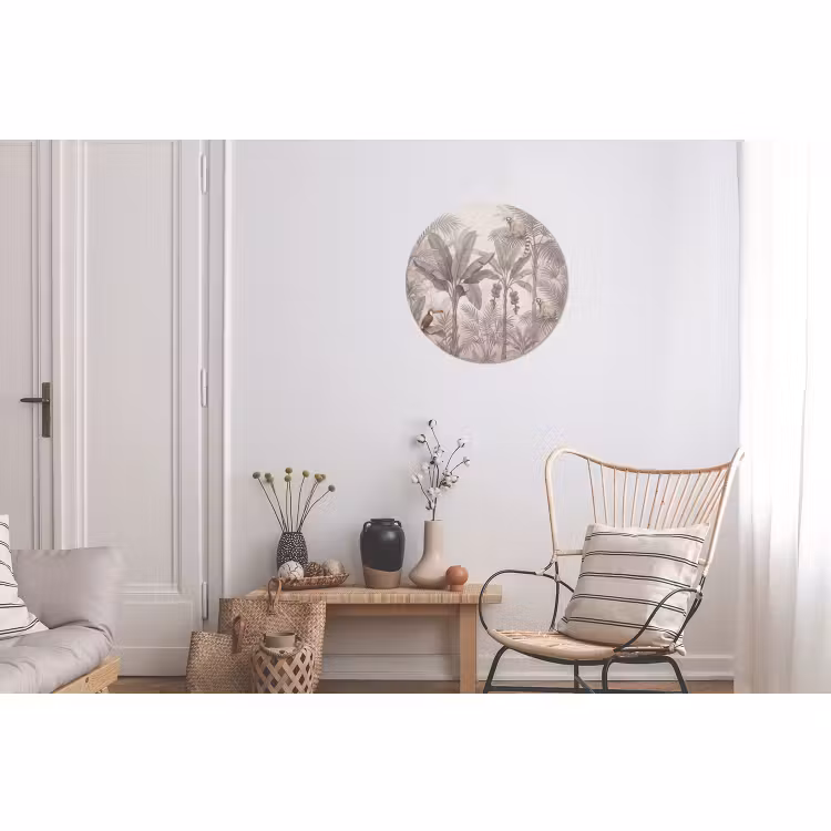 Wandcirkel - Aluminium - Natuur - Jungle - Ringstaartmaki - Bruin — 2