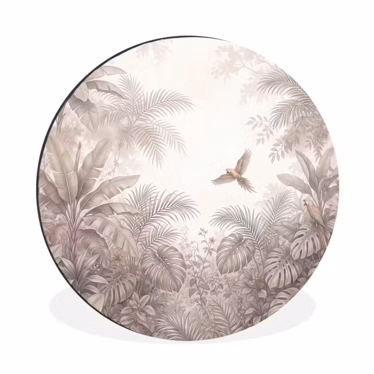 Wandcirkel - Aluminium - Papagaai - Jungle - Tropisch — 1