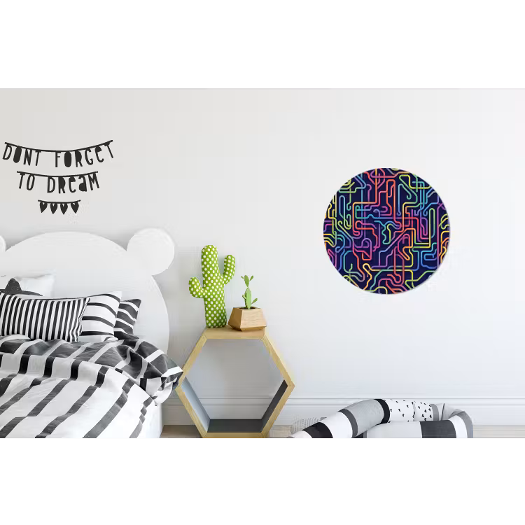 Wandcirkel - Aluminium - Retro - Abstract - Neon — 5