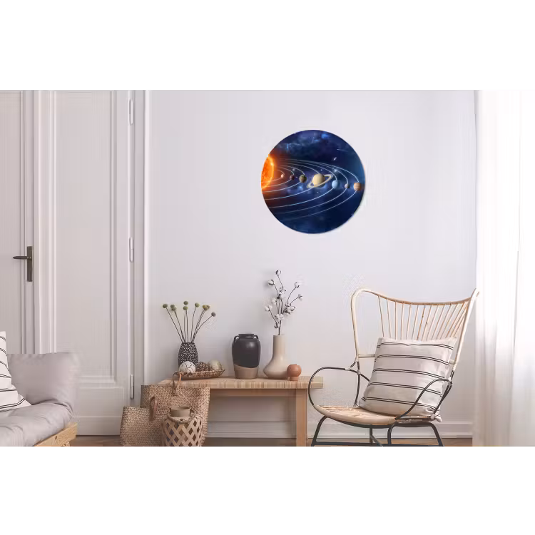 Wandcirkel - Aluminium - Ruimte - Zonnestelsel - Blauw — 2