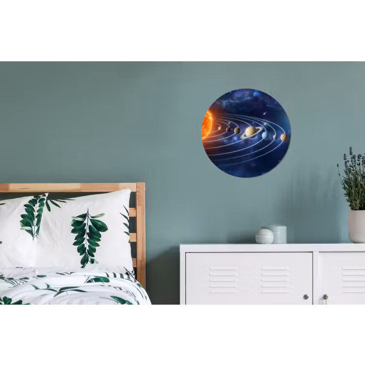 Wandcirkel - Aluminium - Ruimte - Zonnestelsel - Blauw — 4