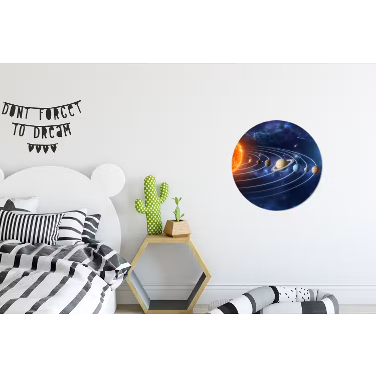 Wandcirkel - Aluminium - Ruimte - Zonnestelsel - Blauw — 5