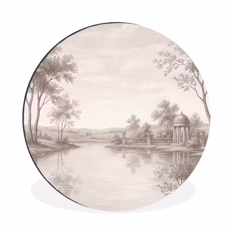Wandcirkel - Aluminium - Terras - Water - Natuur - Landschap — 1