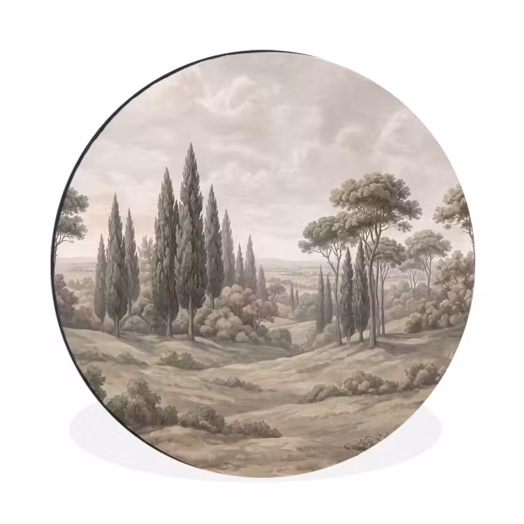 Wandcirkel - Aluminium - Vallei - Bos - Natuur - Groen — 1