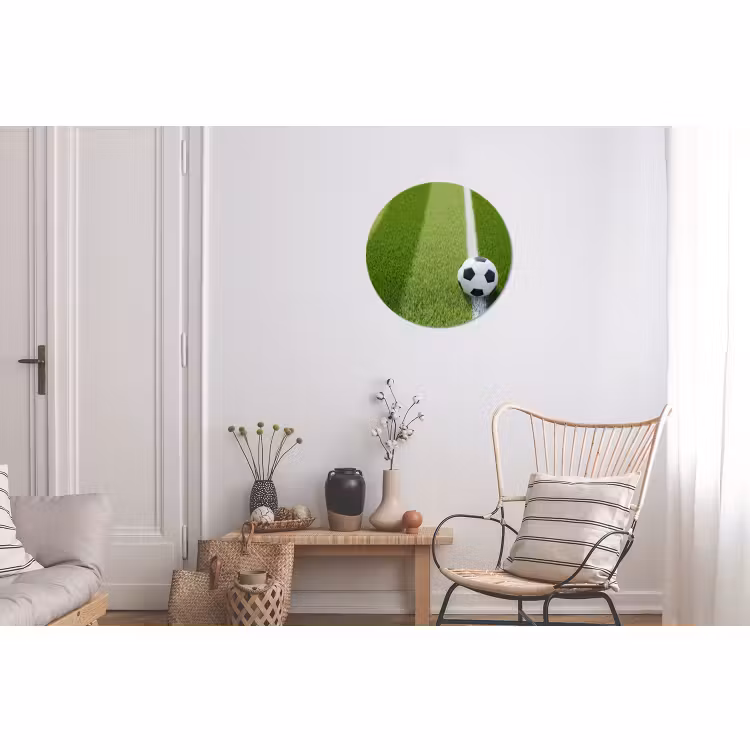 Wandcirkel - Aluminium - Voetbal - Grasveld - Sport - Groen — 2