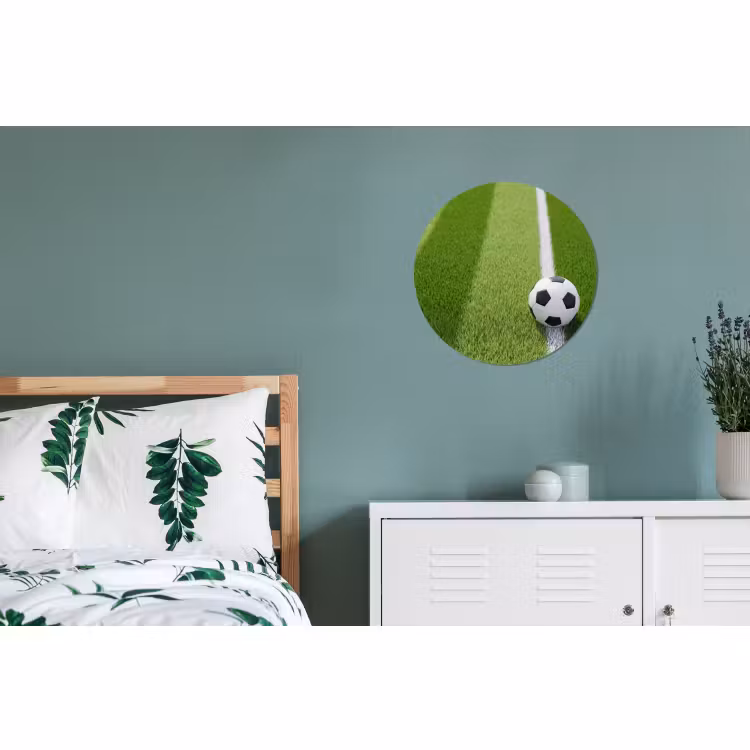 Wandcirkel - Aluminium - Voetbal - Grasveld - Sport - Groen — 4