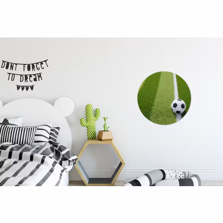 Wandcirkel - Aluminium - Voetbal - Grasveld - Sport - Groen — 5